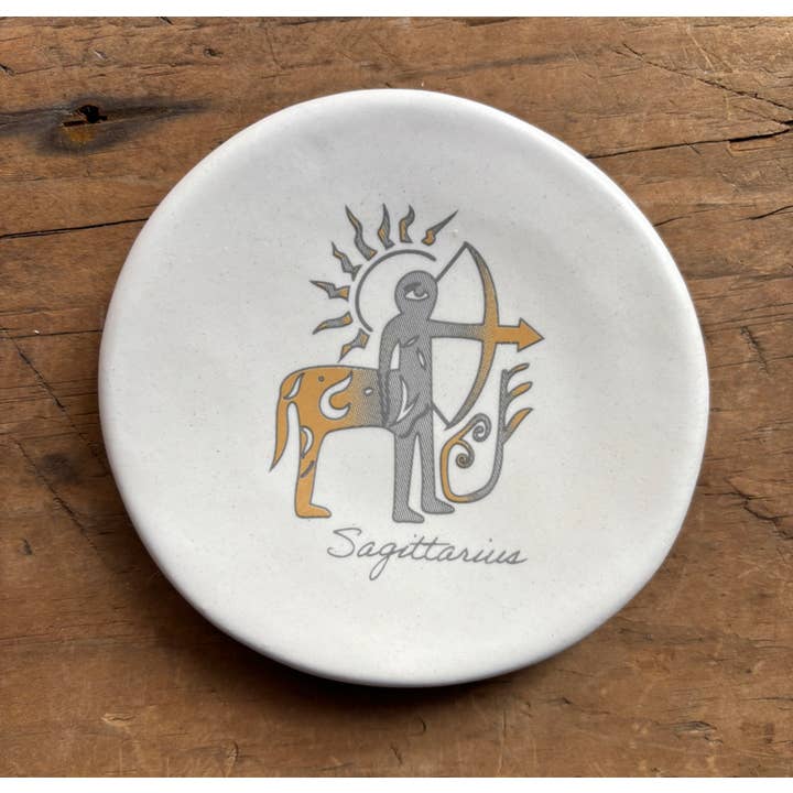 August Ceramics - Wholesale Jewelry Dish - 3.5" Ceramic Zodiac Sign assortment with Tabletop Display 13