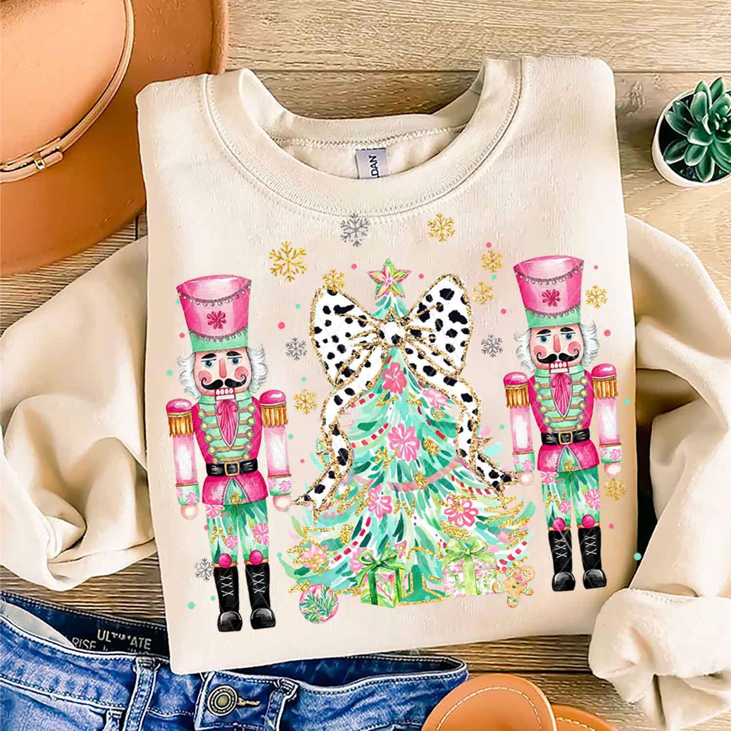NVC Ecommerce LLC - Wholesale T-Shirt (Graphic) - Women's - Coquette Colorful Xmas Tree Tee, Nutcracker Sweater3
