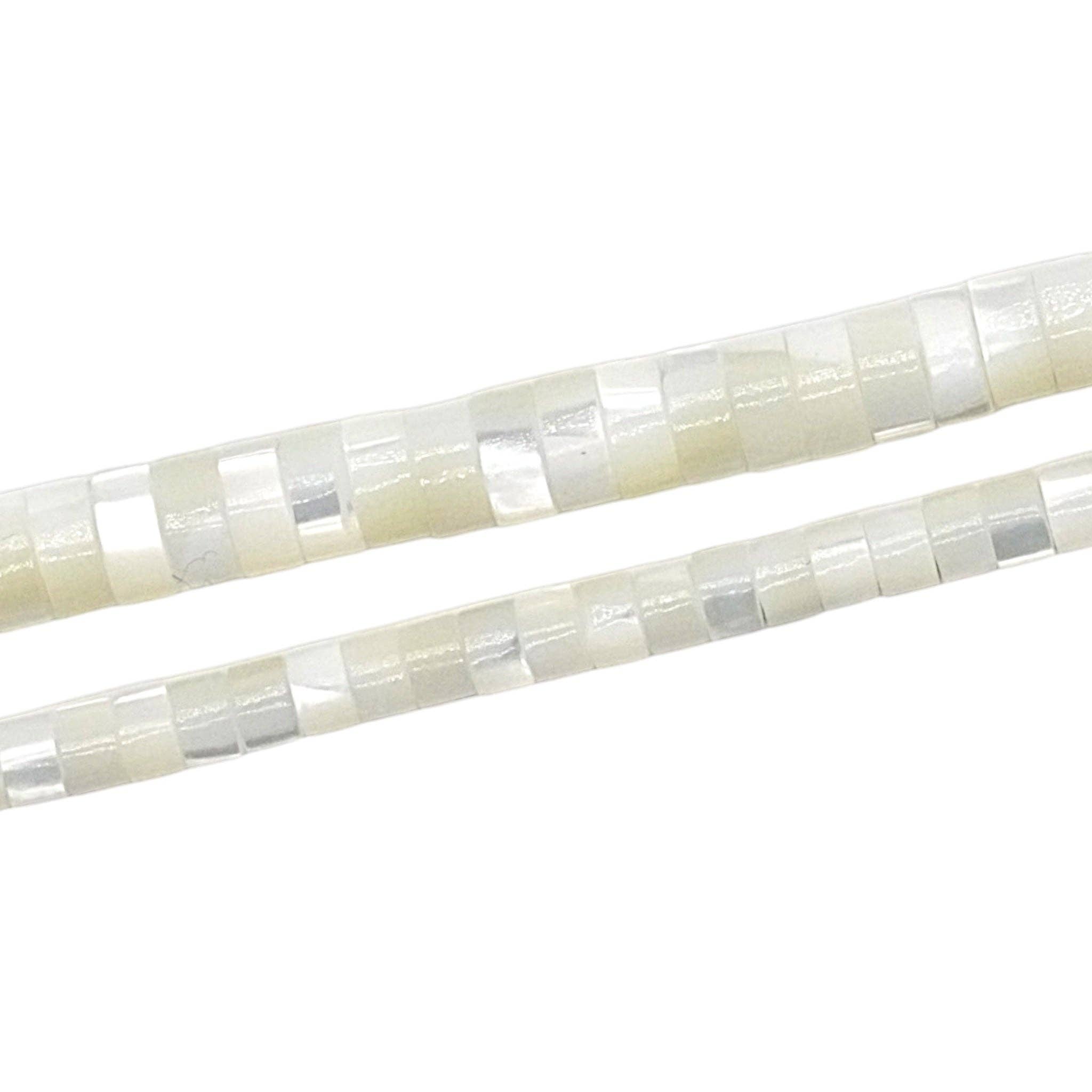 Foliesbijoux - Wholesale Beads - Heishi pearl strand in white mother-of-pearl0