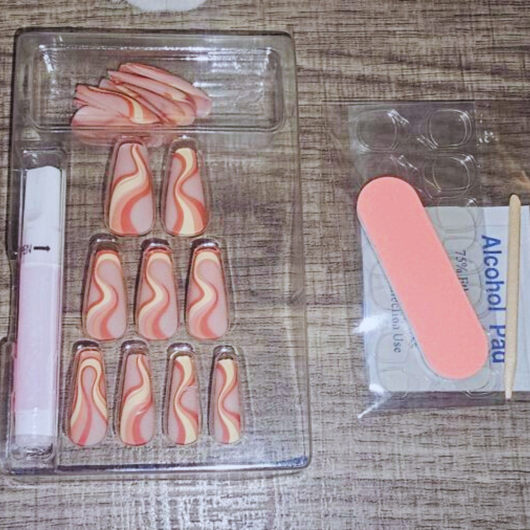 P.R.M.I.T Beauty - Wholesale Press-On/Fake Nails - CARAMEL SWIRL1