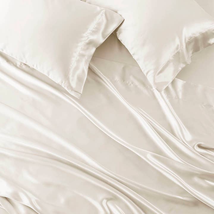 Olliix - Wholesale Sheet Set - Luxury Satin 6-Piece Sheet Set, Ivory9