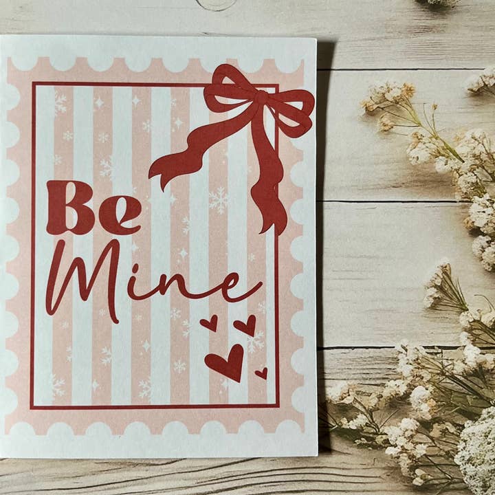 Be mine valentine greeting card - single for wholesale by Iowa Paper Farm