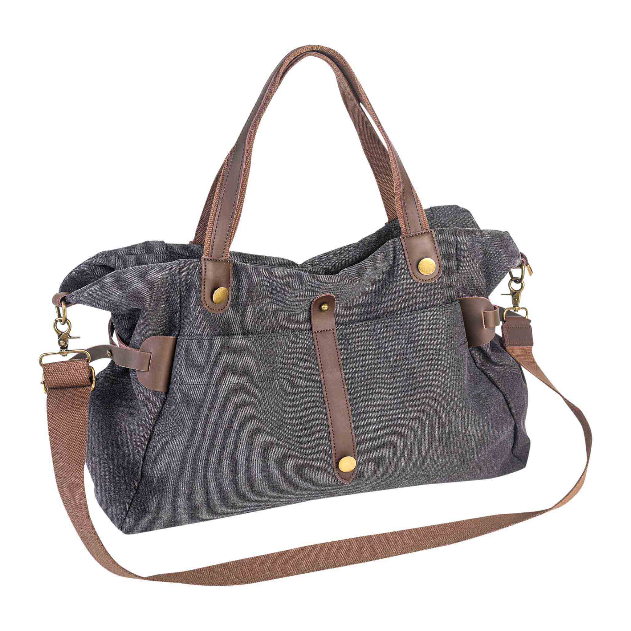 ZEDE PARIS - Wholesale Weekender Bag - Women's - SAINT-LAZARE - Weekend travel sports bag in canvas and leather56
