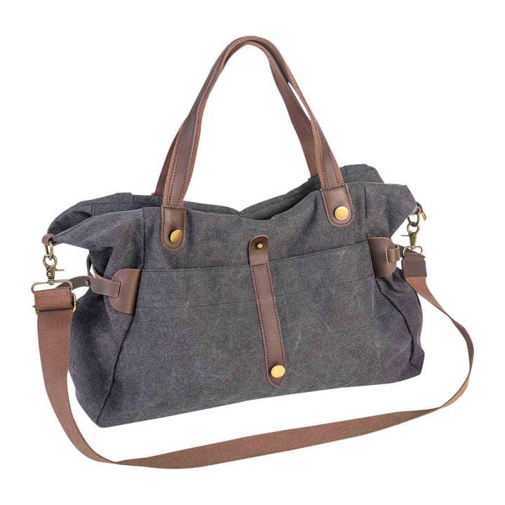 ZEDE PARIS - Wholesale Weekender Bag - Women's - SAINT-LAZARE - Weekend travel sports bag in canvas and leather56