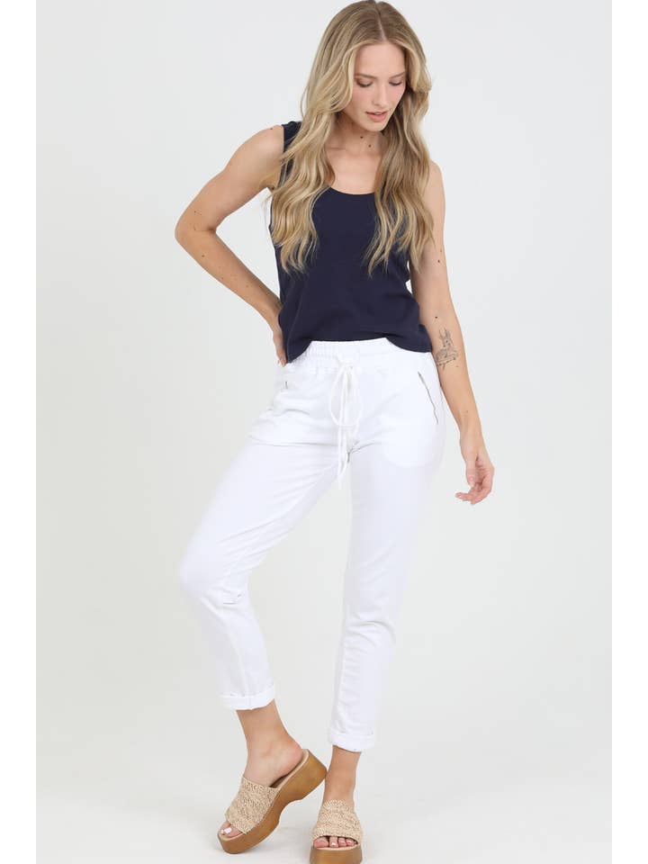 Nostalgia - Vente Pantalon d'intérieur/de jogging – femme - JOGG DE JOGGING EN TISSU ÉPONGE NP746-ASIS AVEC LIEN À NOUER SUR LE DEVANT ET POCHE ZIPPÉE74