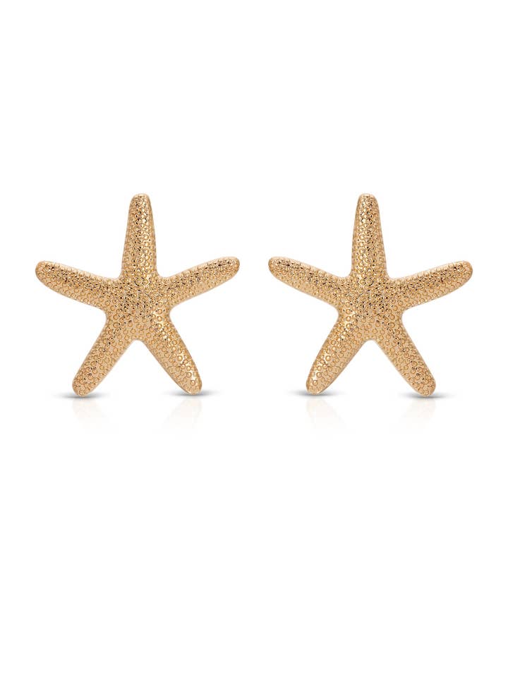 Boucles d'oreilles à tige Statement Starfish pour la vente par Ettika