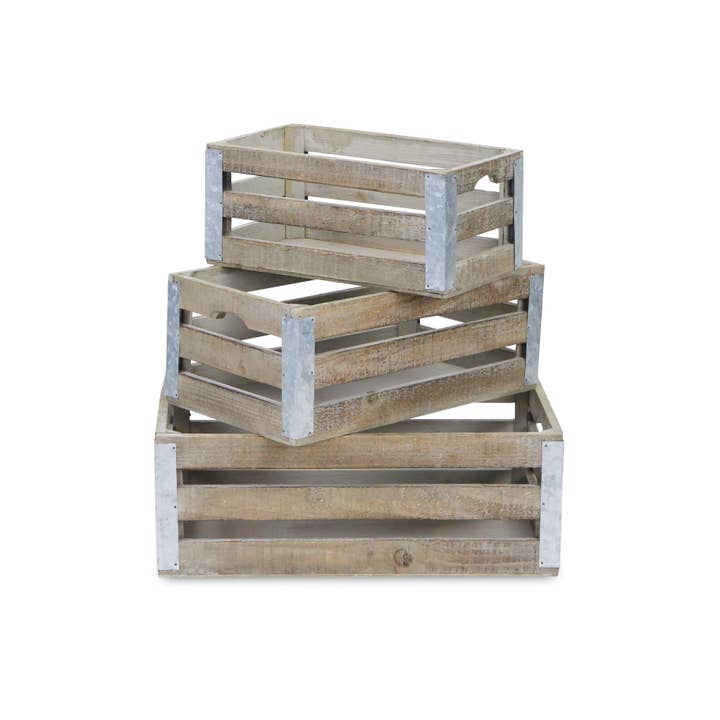Cheungs Home Decor - Vendita all'ingrosso Cestini - Set di 3 casse in legno a doghe Samil2