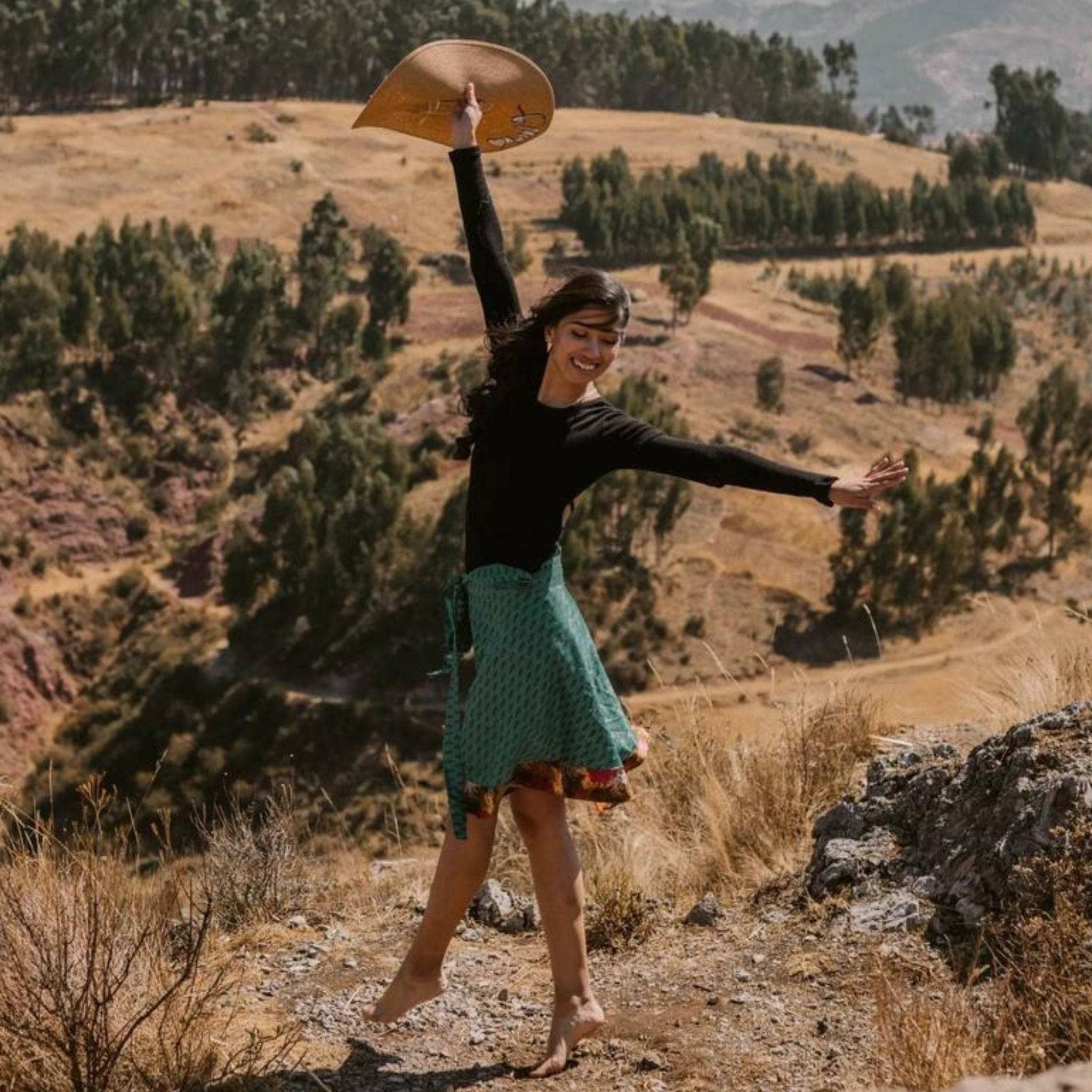 Darn Good Yarn - Wholesale Skirt - Women's - Knee-Length: "Mini" Sari Wrap Skirts4