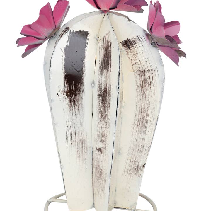 My Amigos Imports - Venta al por mayor Adornos/decoración de exteriores - Decoración Yuma Metal con diseño de cactus para jardín y desierto, tres tamaños, en blanco