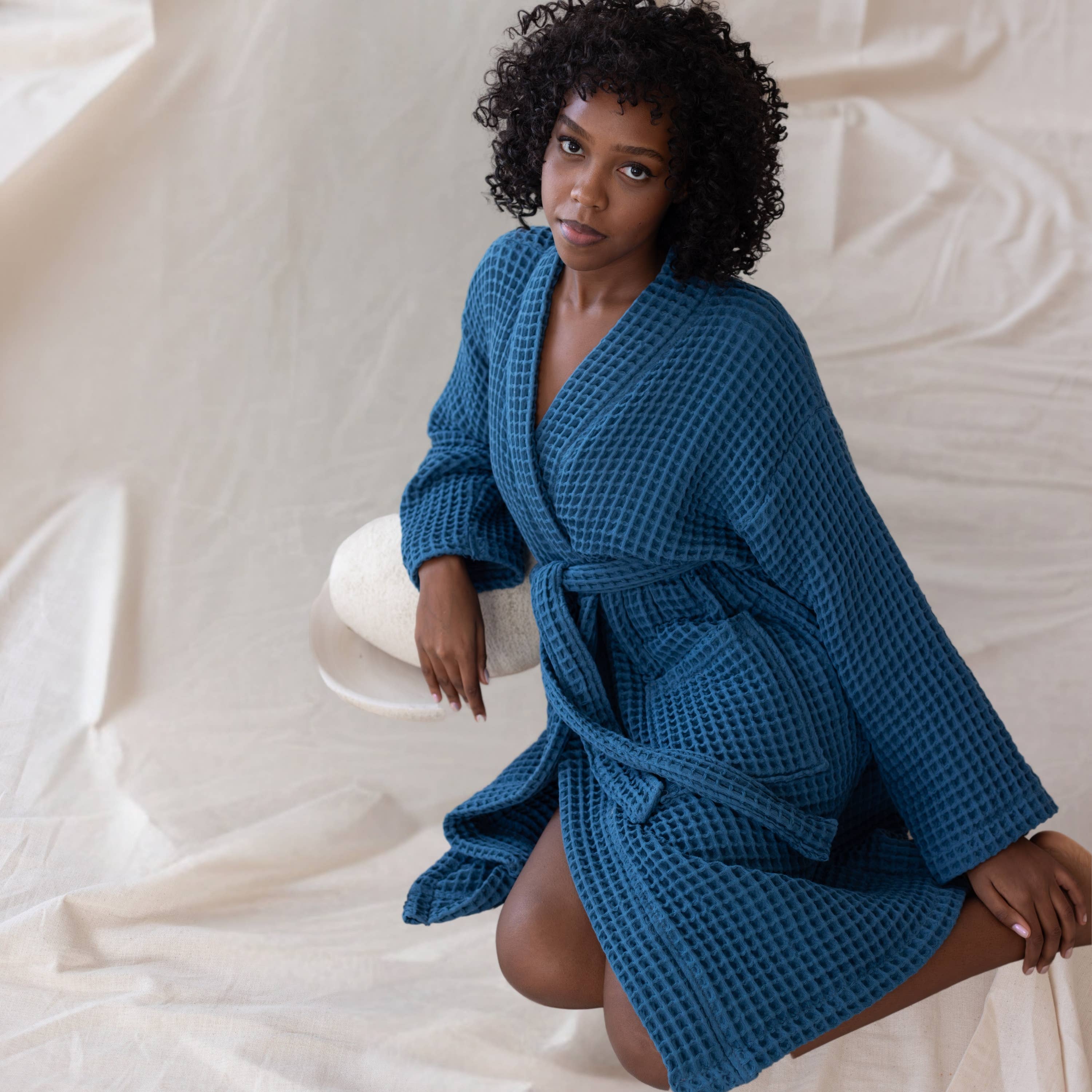 Vivamaison - Wholesale Robe - Unisex - Luxurious Waffle Kimono Bathrobe, 100% Cotton, Unisex Style30