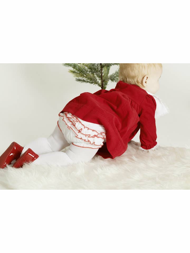 Julius Berger & Carriage Boutique - Wholesale Underwear/Diaper Cover - Baby - Baby Girls Ruffle Diaper Covers RedTrim