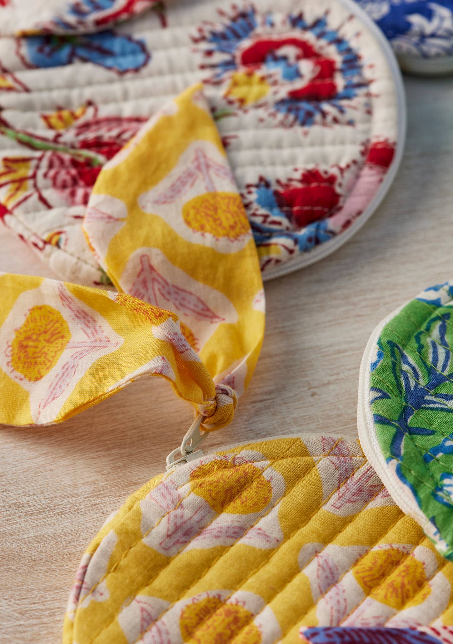 Namaste - Wholesale Coin Purse - Women's - Block Print Round Coin Purse Mixed Prints1