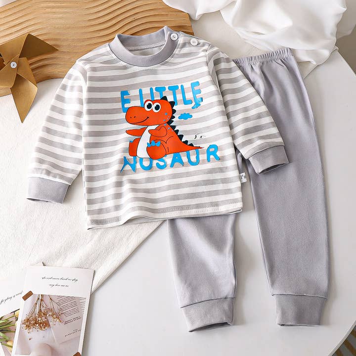 (Non PatPat Tags)100% Cotton 2pcs Baby Boy Long-sleeve Set for wholesale by PatPat