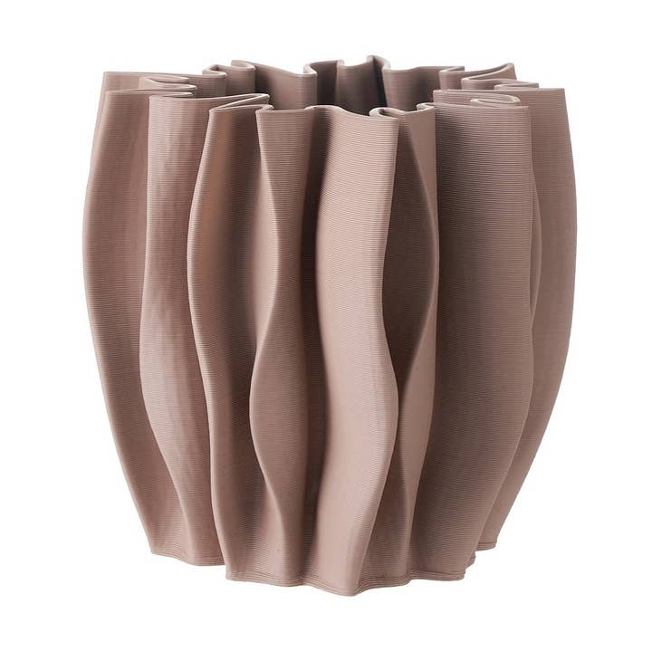 Ceramic Vase Bean Paste Red Dia 9" for wholesale by BIDKhome