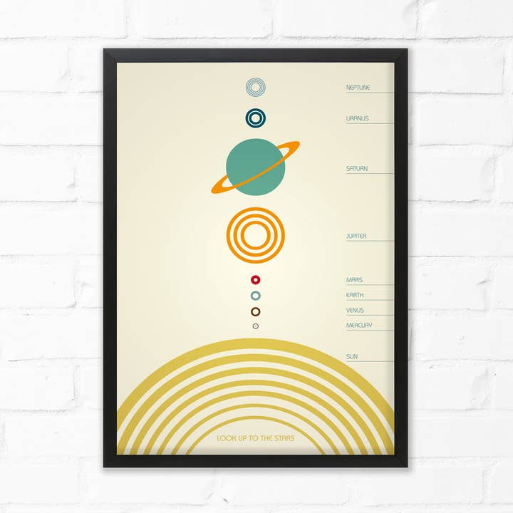 Kijk omhoog naar de sterren Zonnestelsel Print voor wholesale door Cloud Cuckoo Design