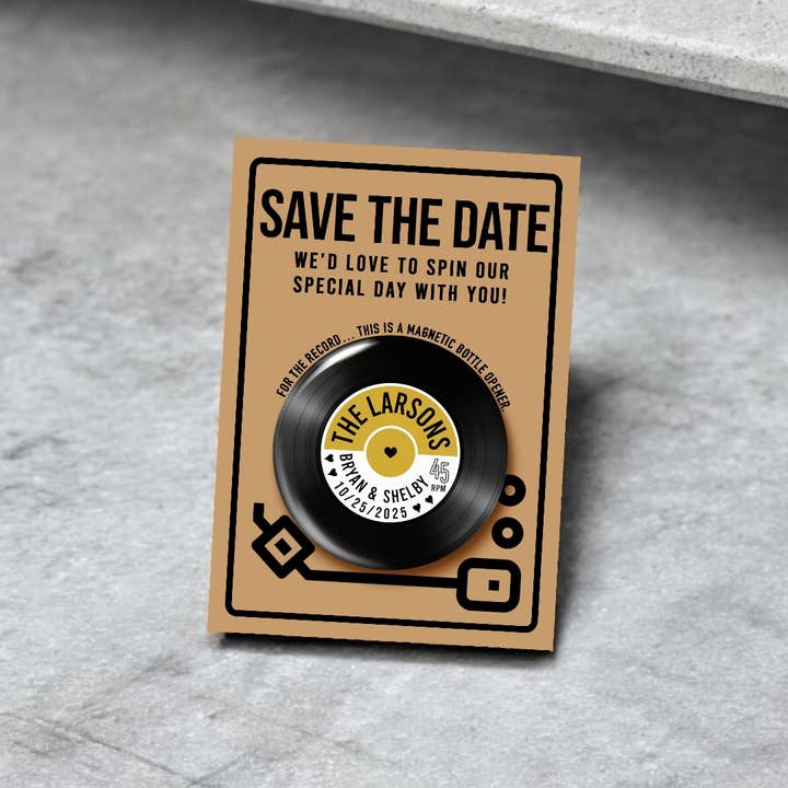 One Team Blessed - Wholesale Party Favor - Custom Magnet Wedding Favors for Guests Vinyl Record Magnets
