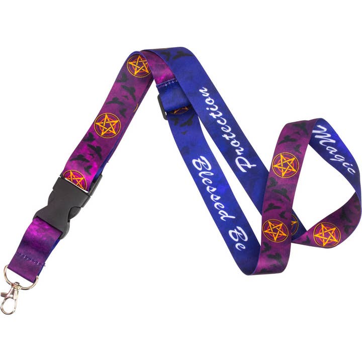 Inspirational Lanyard Adjustable - Pentacle & Raven (Each) for wholesale by Kheops International