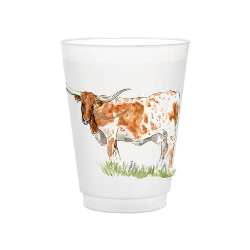 Taylor Paladino - Wholesale Disposable Cup - Texas Longhorn Frosted Cups | Set of 6