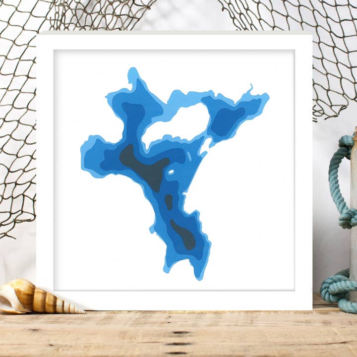 Bathymetrische kaart van Lake St Nora op papier voor wholesale door Cardtography