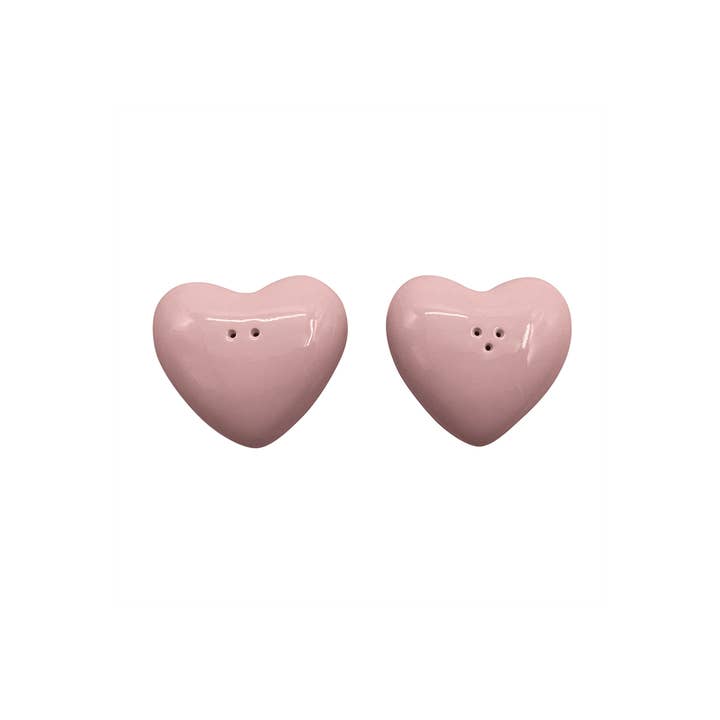 Pink heart salt and pepper set L7 W6.5 H2cm for wholesale by Opjet Paris