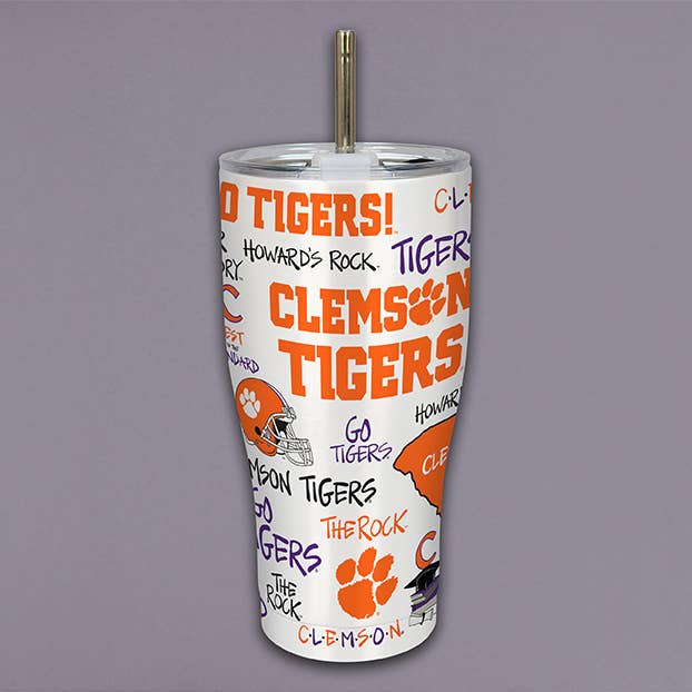 CLEMSON Icon Metal Tumbler for engroshandel hos MAGNOLIA LANE