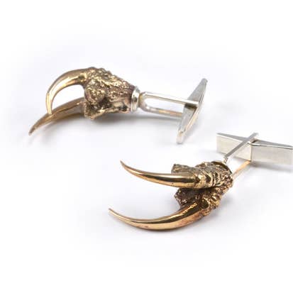 Den jagede jeg - dobbelt ugle Talon manchetknapper for engroshandel hos Eilisain Jewelry