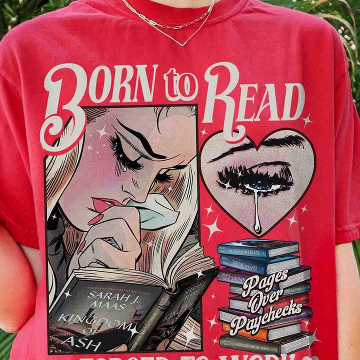 NVC Ecommerce LLC - Wholesale T-Shirt (Graphic) - Women's - Born To Read Shirt, Forced To Work T-Shirt, Bookish Shirt0