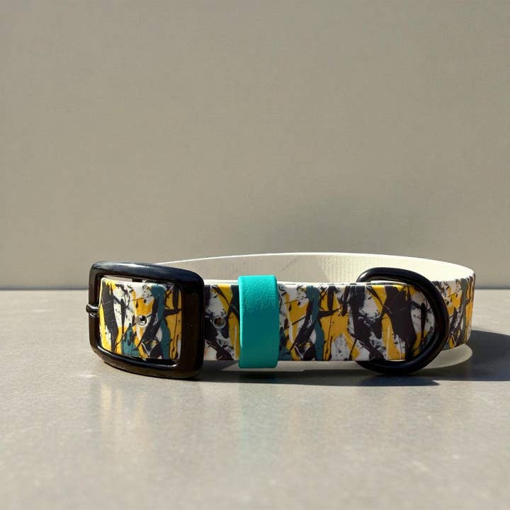 Splatter Paint 2 Printed Biothane Collar for wholesale by Barking Fancy
