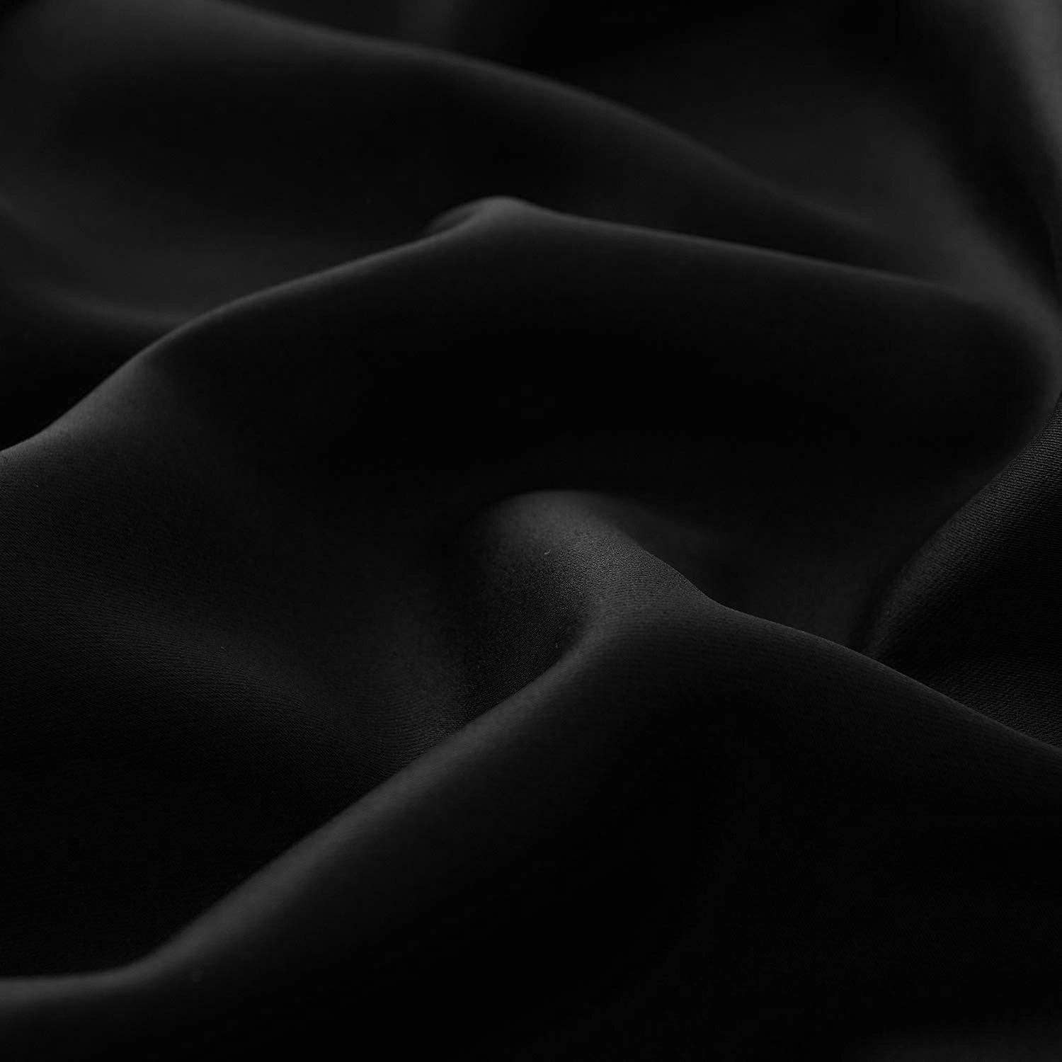 The Fitted Sheets – wholesale Curtain –  Black Blackout Thermal Curtains – Eyelet Top, 2 Panels5