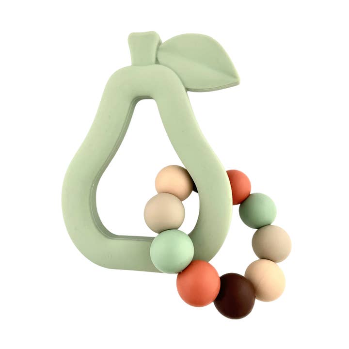 Silicone Pear with Ring Teether Duo for wholesale by My Little Giggles