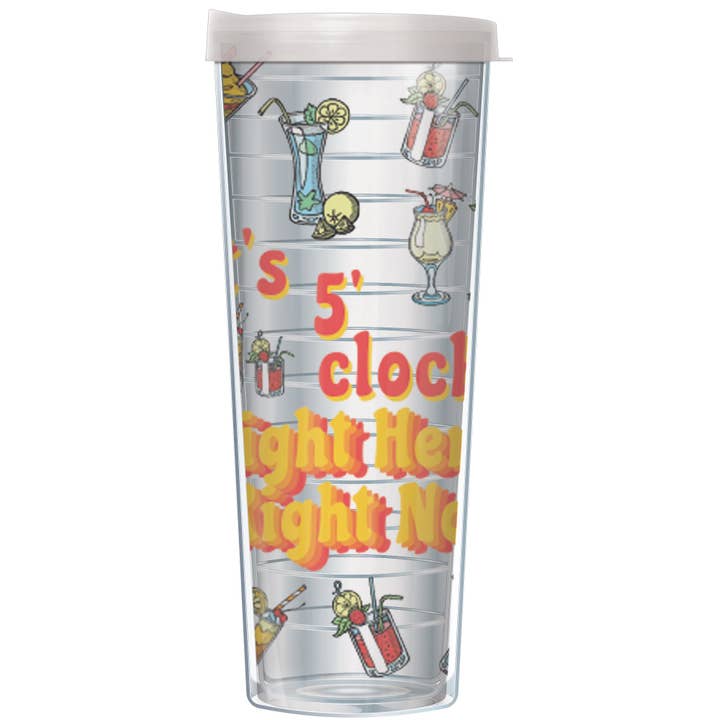 FREEHEART - Wholesale Insulated Mug/Tumbler - It's 5 O'clock Right Here Right Now Tumbler2