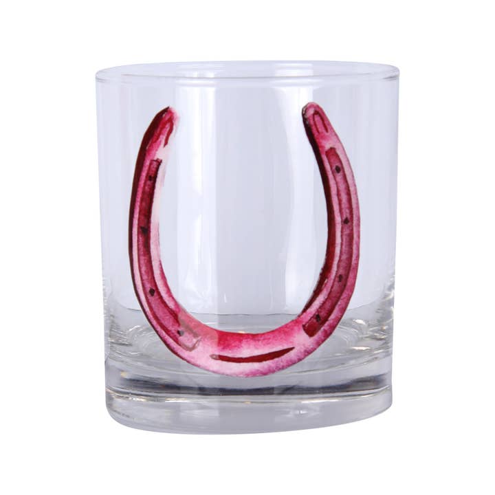 Pink Horse Shoe Rocks Glass for wholesale by Barrel Down South