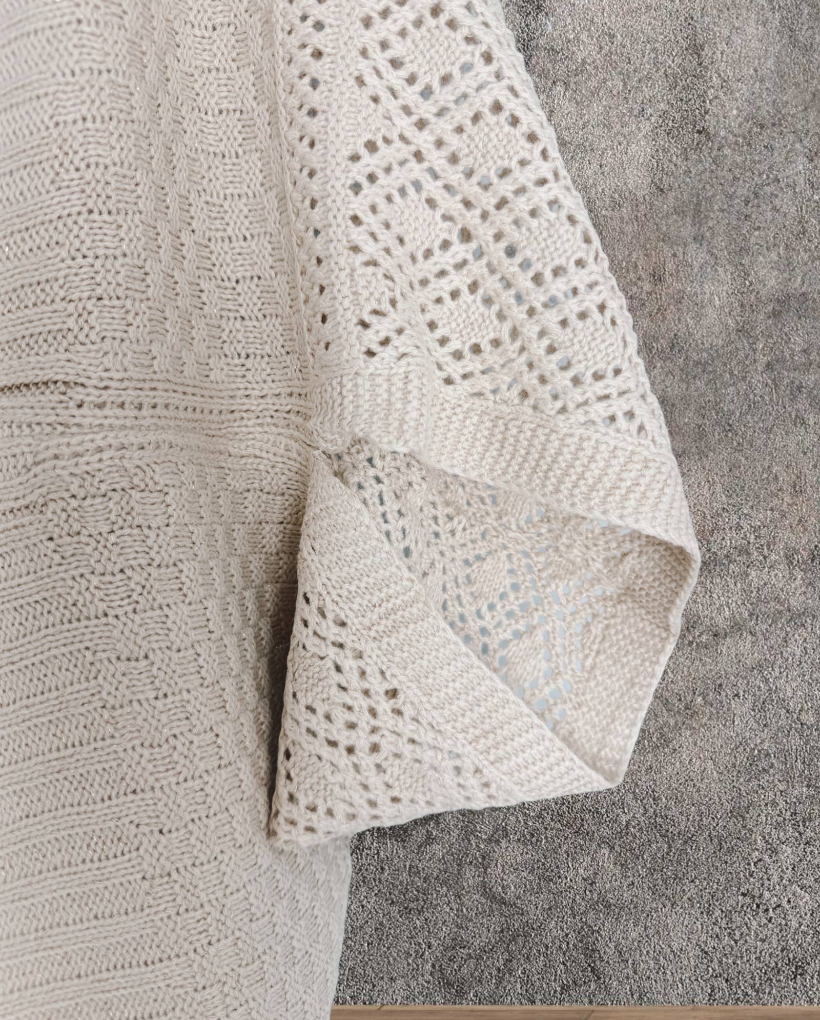 JC Sunny Fashion – wholesale Cardigan – Women’s – Knitted Hollow-Out Cardigan with Metallic Thread Accents2