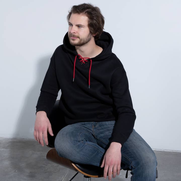 Infinite Sourcing & Trading LLC. - Wholesale Hoodie - Men's - Blank hoodie heavy blend w/Colored drawstring-Build hoodie8