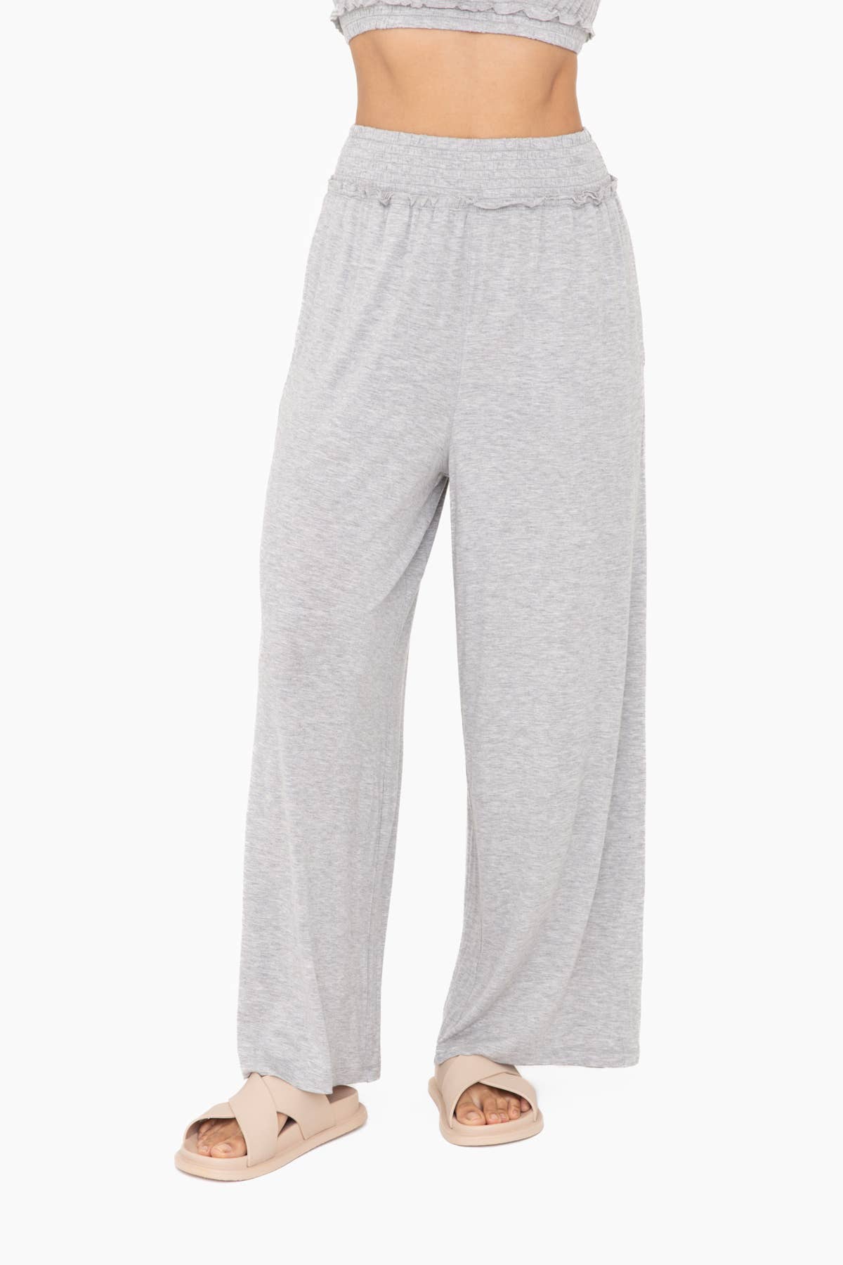 Mono B - Wholesale Pants - Women's - Smocked Waist Wide-Leg Pants10