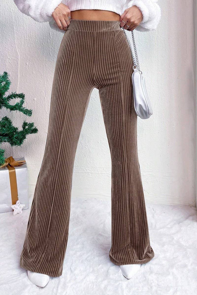 NINEXIS - Wholesale Pants - Women's - CWBLP2056_HIGH WAIST CORDUROY FLARE WIDE LEG SWEATPANTS20
