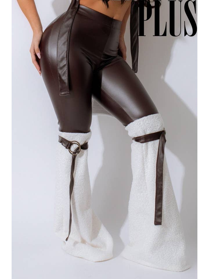 5besties inc - Wholesale Pants - Women's - D Ring Detail Pu Flare Pants