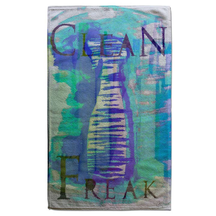 Clean freak blue (Bath Towel) for wholesale by Benjamin Tate Design