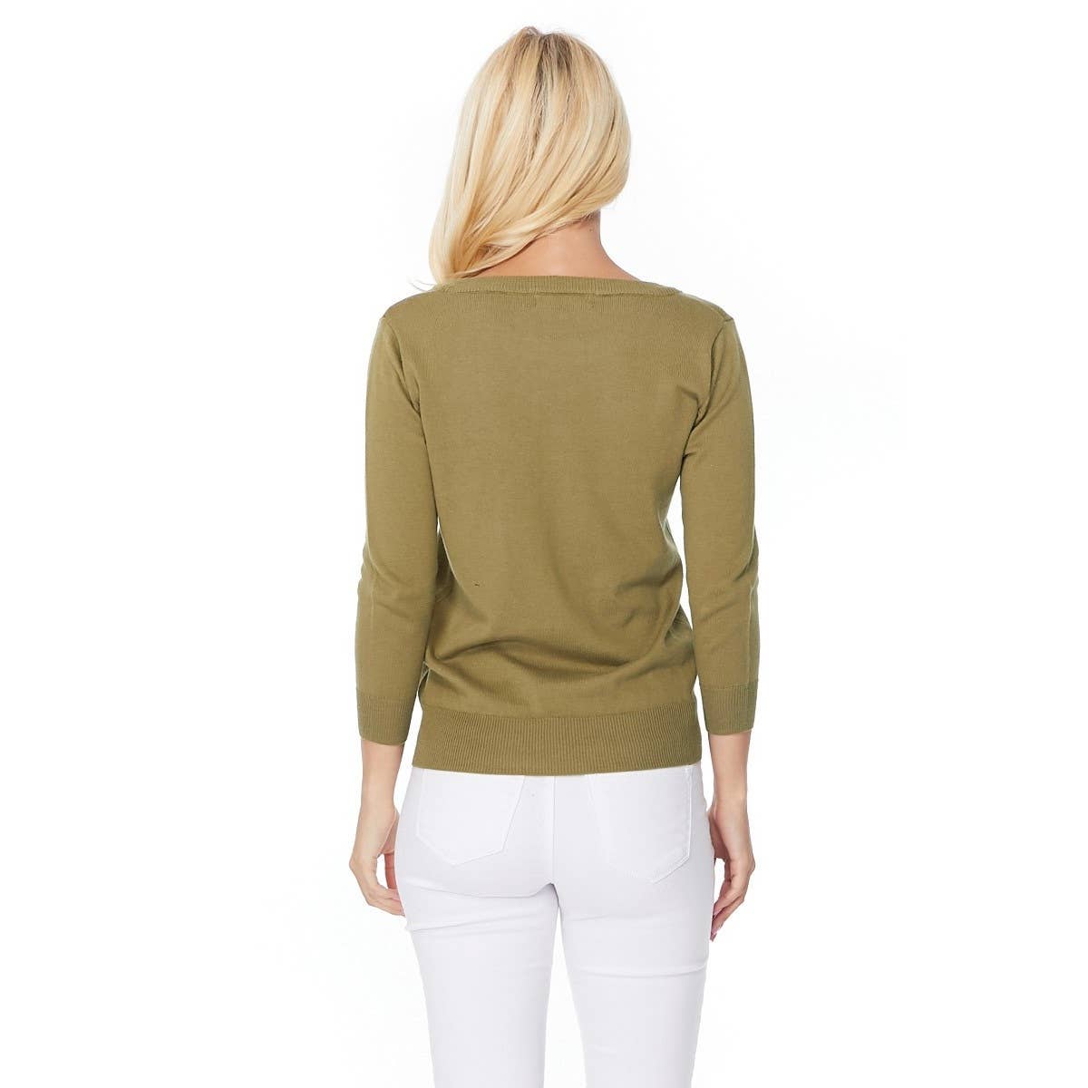 Mak – wholesale Pullovertröja - Dam – Heart Chenille Crewneck 3/4 ärm tröja MK35955