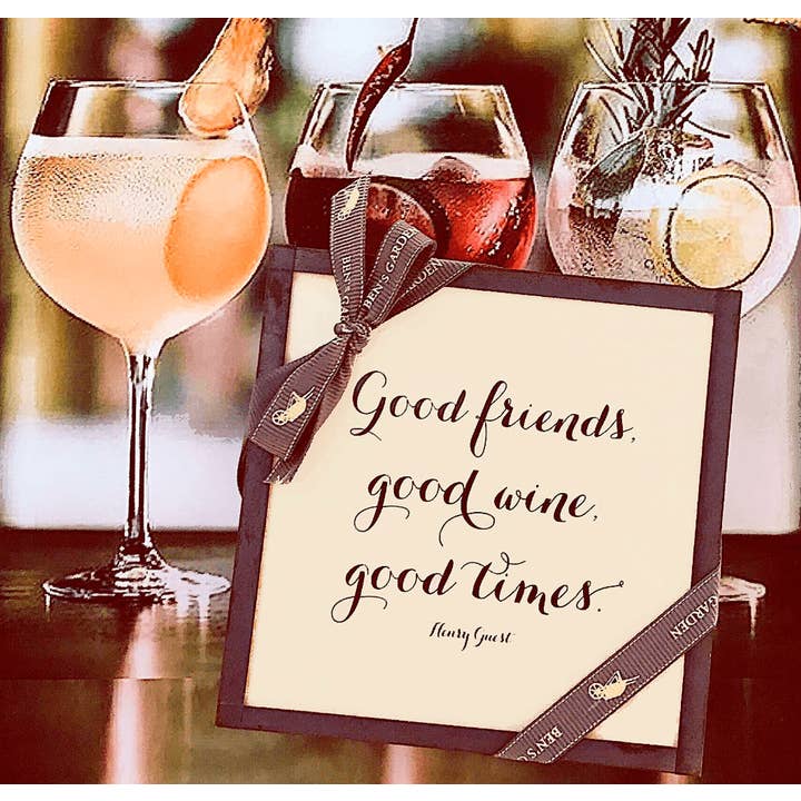 Ben's Garden - Wholesale Coasters - Good Friends, Good Times Copper & Glass Coasters, Set of 4