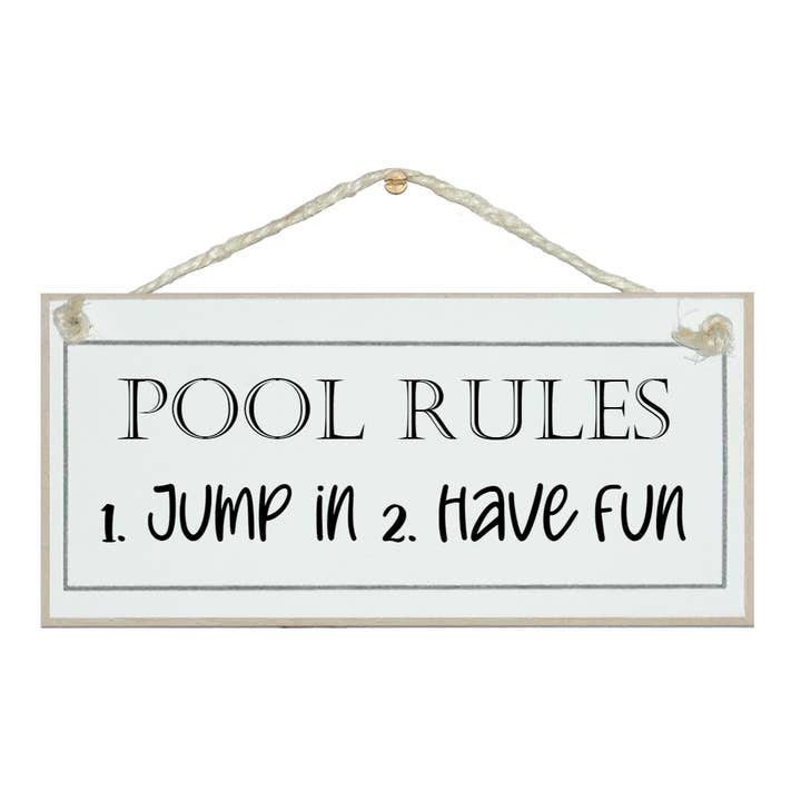 Pool regels, Spring erin, Veel plezier. Home Borden voor wholesale door Crafty Clara