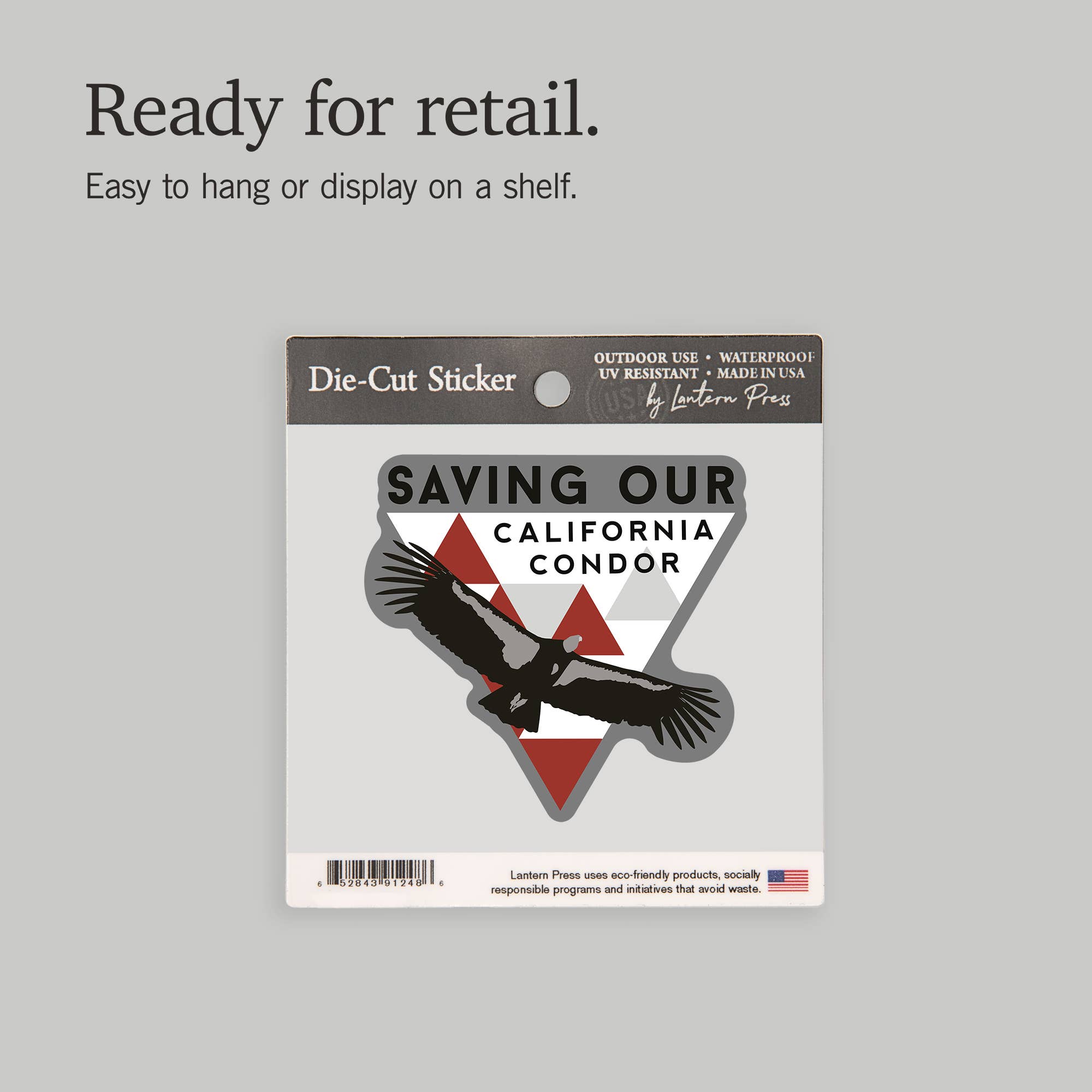 Lantern Press - Wholesale Sticker - STICKER Big Sur, California, Condor and Triangles6