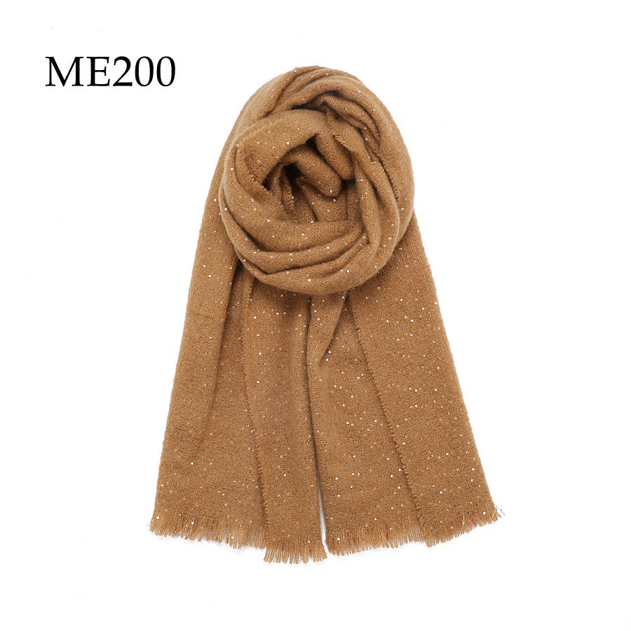 Adorro – wholesale Scarf – Women's – Soft Chunky Knit Metallic Shimmer Solid Scarf (14 colors) 7