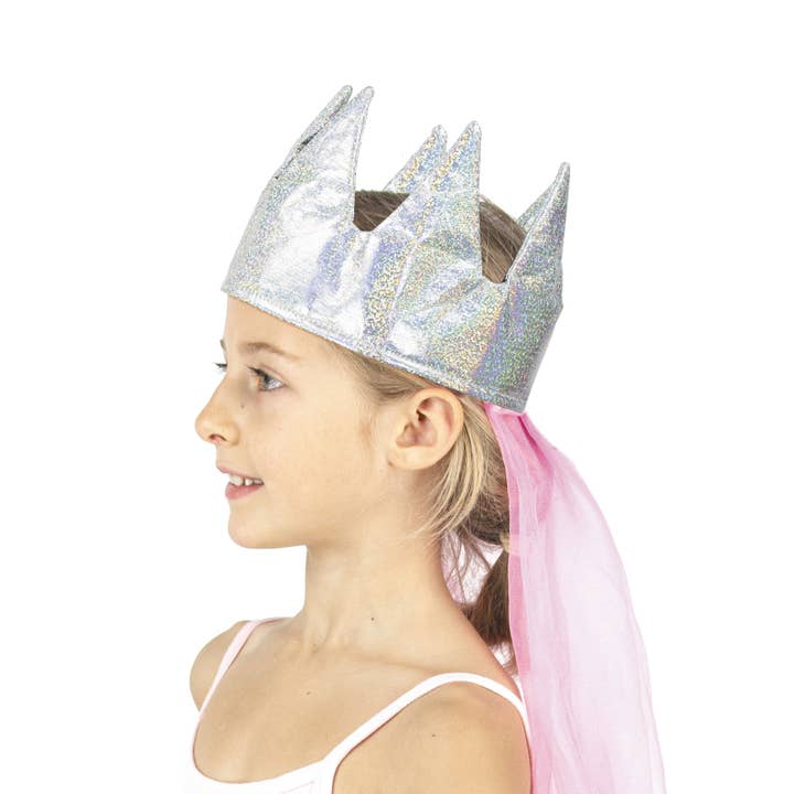 Party Pro - Wholesale Party Hat/Crown - PRINCESS CROWN WITH VEIL LUXURY KID1