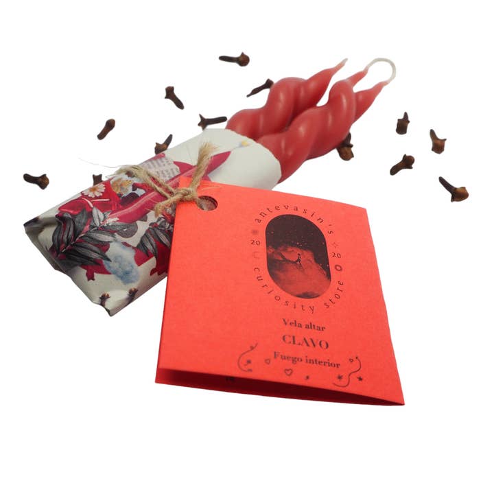 Antevasin´s Store - Vente Bougies/bougeoirs coniques - Bougie rituelle rouge NAILS pour couple (valeur et passion) tressée 13cm4