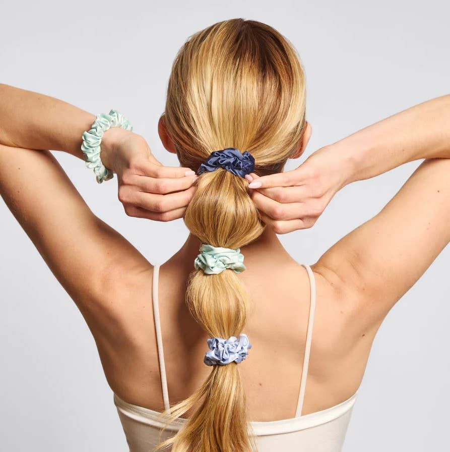 KITSCH - Wholesale Scrunchie - Women's - Ruched Satin Scrunchies 5pc Set - Garden Bouquet2