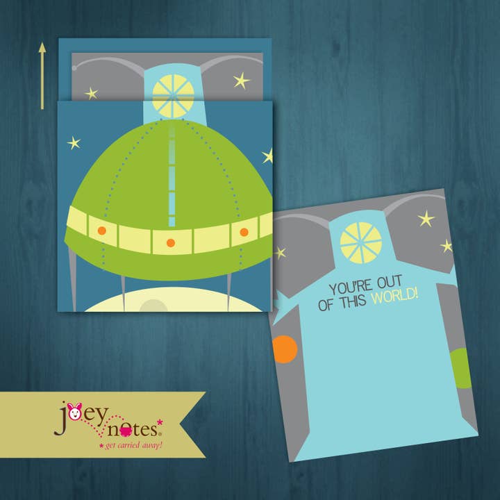 UFO Invader - Nave espacial con revelación alienígena - 6 tarjetas $2.50 cada una para venta al por mayor de joey notes
