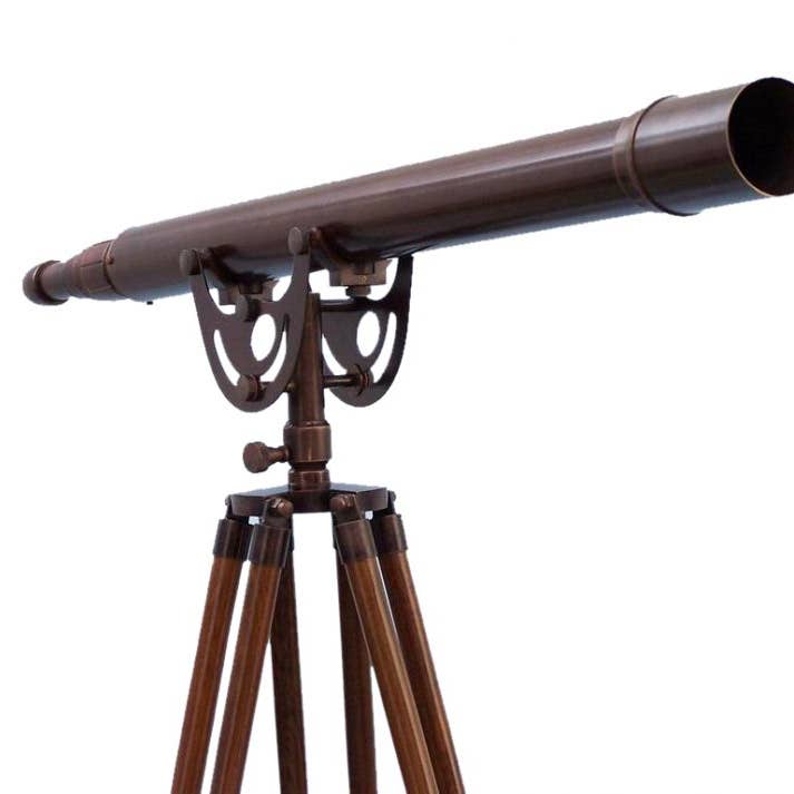 Floor Standing Bronzed Anchormaster Telescope 65"" for wholesale by Hampton Ironworks