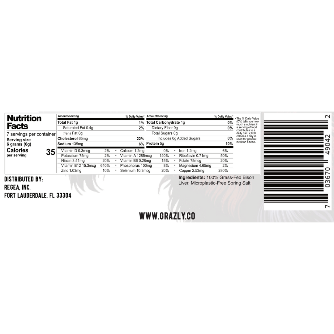 Grazly - Wholesale Jerky - Bison Liver Crisps - 100% Grass-Fed/Finished (Copy)6