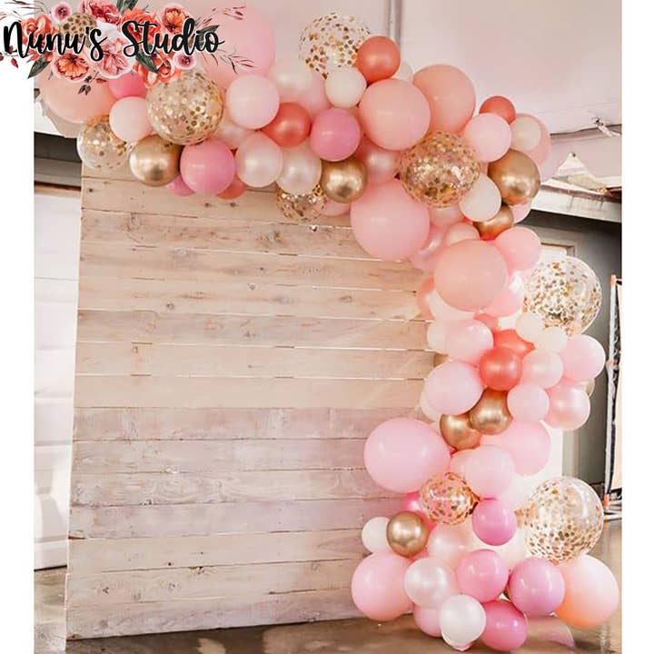 Nunu's Studio - Venta al por mayor Globo - Kit de Arco de Globos para Compromiso en Rosa Palo y Oro Rosa